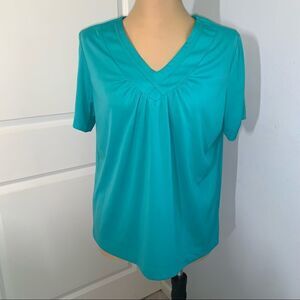 Blair V-neck Light Blue Short Sleeve Top